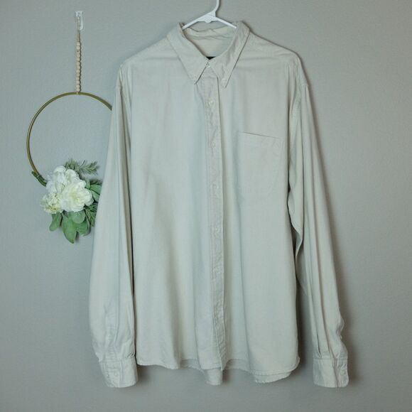 Eddie Bauer Cream Long Sleeves Button Down Shirt Size XL - Picture 1 of 8